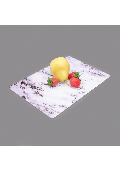 Mermer Desenli Cam Kesme Tahtası - Beyaz - 20X30 cm fiyatları
