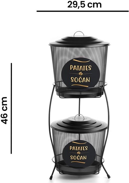 Metal 2 Katlı Sebzelik - Siyah fiyatları