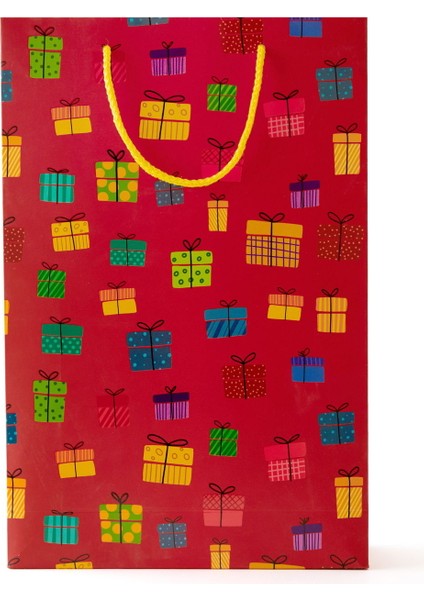 Dikey Hediye Çantası - Kırmızı - 25X38 cm