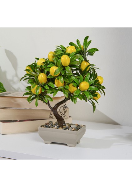 Dekor Yapay Limon Ağacı - Sarı - 24X18 cm