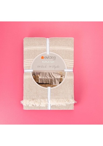 Soft Amour Koltuk Şalı - Bej - 170X210 cm