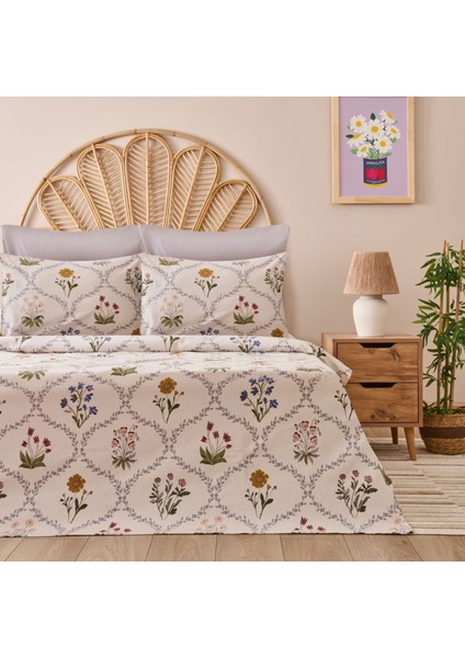 Soft Nostra Tek Kişilik Pike Takımı - Ekru