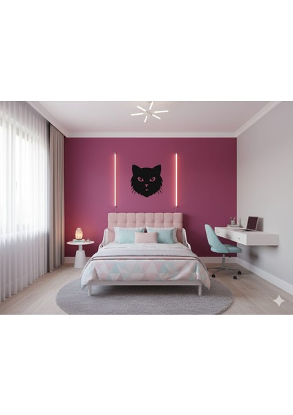 Minimalist Kedi Silüeti Duvar Süsü | 3D Baskı Genç Odası Dekoru fiyatları