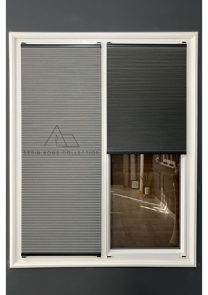 Honeycomb Antrasit Plise Perde Karartma ve Isı Yalıtım Özellikli