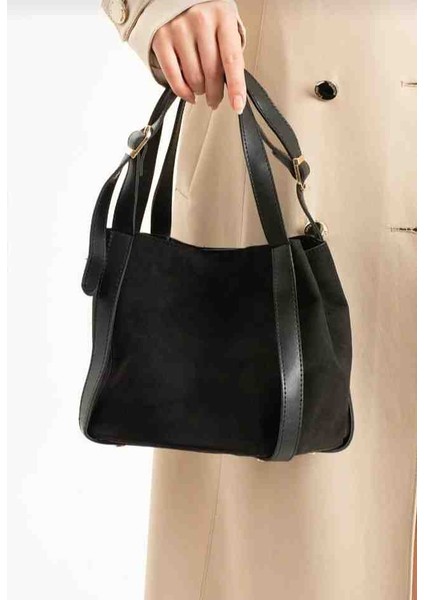 Eflanmoda Süet Yavrulu Kadın El ve Omuz Çantası