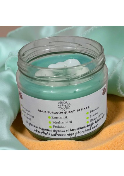 Balık Burcu Kokulu Mum – Su Yeşili Soya Wax El Yapımı Okyanus & Lavanta Cam Kavanoz Mum fiyatları