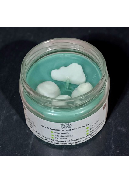 Balık Burcu Kokulu Mum – Su Yeşili Soya Wax El Yapımı Okyanus & Lavanta Cam Kavanoz Mum modelleri