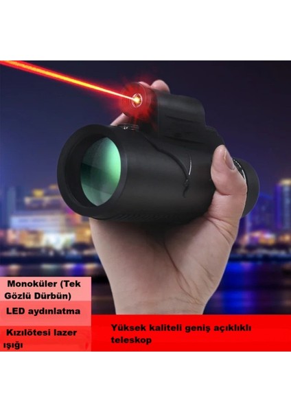 50X60 Hd Monoküler Teleskop – Telefon Uyumlu Tripodlu Profesyonel Dürbün
