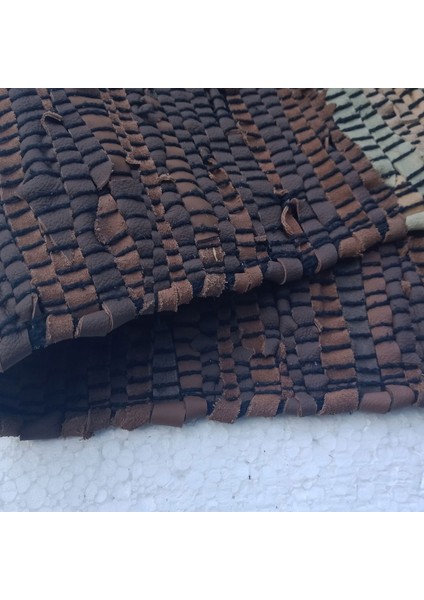 Home 2053C Deri Bordürlü Kilim - Kahverengi - 75X150 cm fiyatları