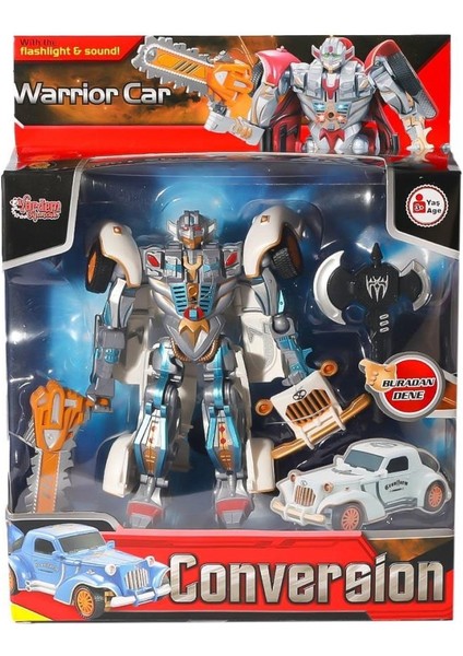 HW-668-1-2 Işıklı Dönüşebilen Robot Araba -Vardem