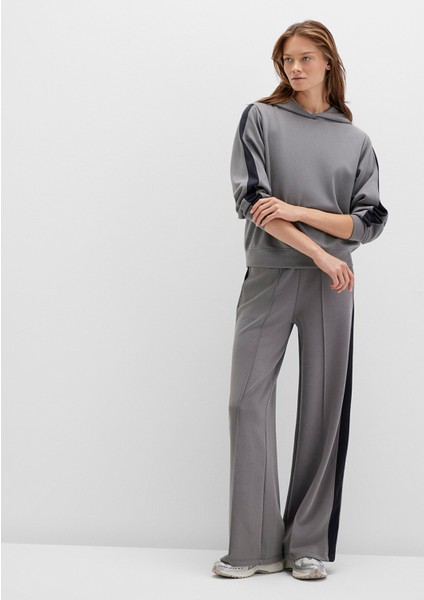 Şerit Detaylı Tencel Tm Modal Gri Eşofman Altı 1011104-82577