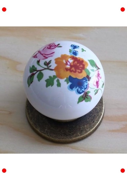 Çiçekli Porselen Düğme Kulp - Mobilya Dolap Çekmece fiyatları