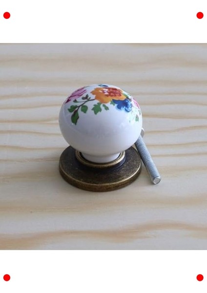 Çiçekli Porselen Düğme Kulp - Mobilya Dolap Çekmece modelleri