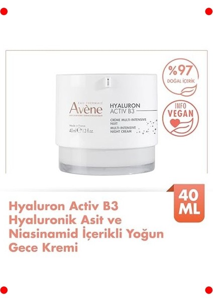 Hyaluron B3 Gece Kremi - Yenileyici Cilt Bakımı 40 ml fiyatları