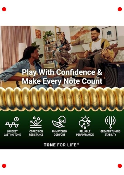 Uzun Ömürlü 5 Telli Bas Gitar Teli Seti, Çelik, 45-130 indirimleri
