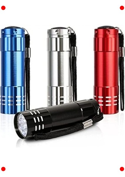 3 Adet Pilli Mini LED Fener Seti, Kamp ve Acil Durum