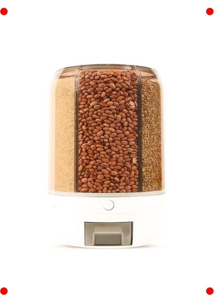 6 Gözlü 10 kg Bakliyat ve Gıda Saklama Kabı