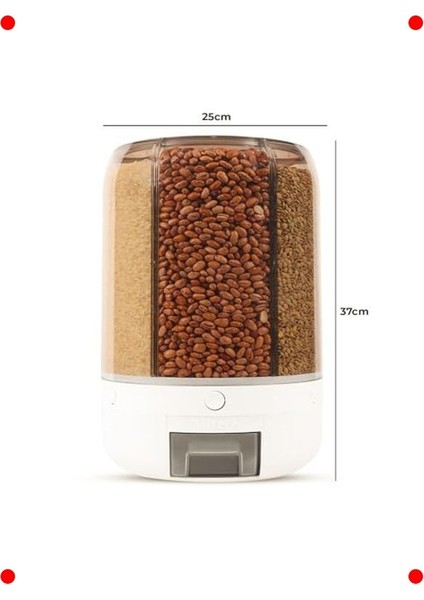 6 Gözlü 10 kg Bakliyat ve Gıda Saklama Kabı modelleri