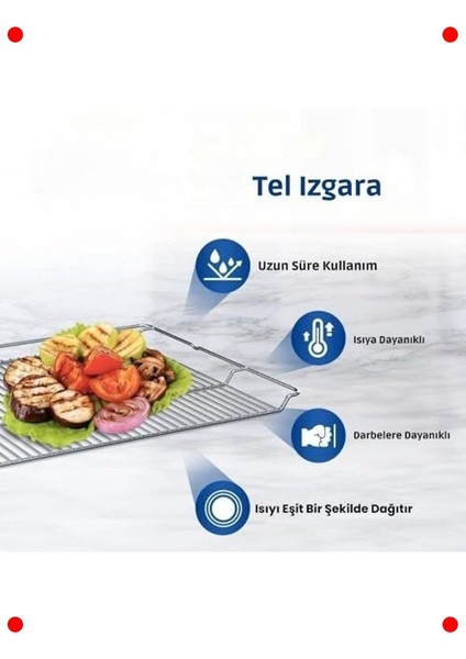 Ankastre Fırın Tel Izgarası (465X375 Mm) - Geniş Uyumlu fiyatları