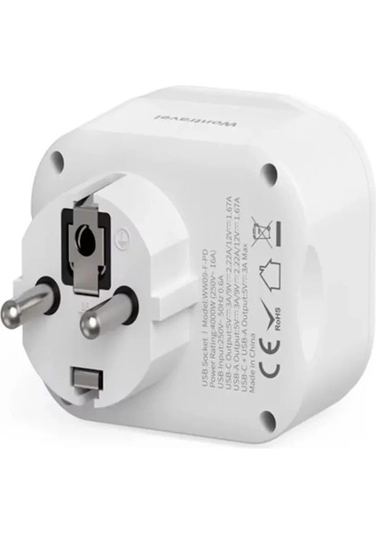 AC-115 2500W 3.4A 2usb 1type-C 1soket Akım Korumalı Şarj Adaptörü Priz Çoğaltıcı fırsatları