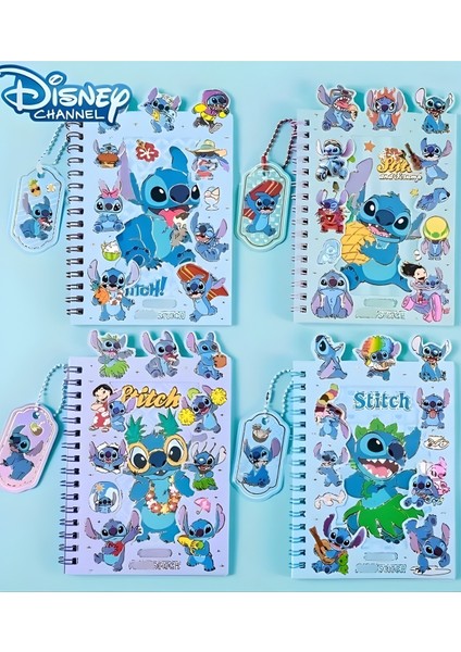 Stitch Sticker Defter 16 Sayfa Sticker 8 Sayfa Not Defteri Anahtarlık Hediyeli