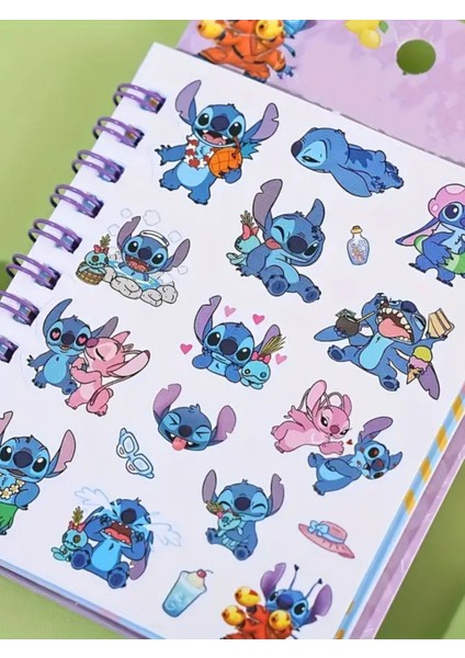 Stitch Sticker Defter 16 Sayfa Sticker 8 Sayfa Not Defteri Anahtarlık Hediyeli modelleri