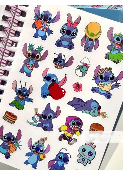 Stitch Sticker Defter 16 Sayfa Sticker 8 Sayfa Not Defteri Anahtarlık Hediyeli indirimleri