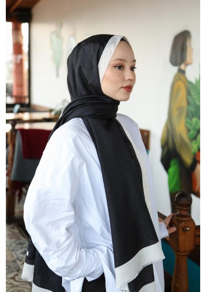 Hint Ipek Premium Lux Original Monogram Şal (Ipek Vual, Özel Seri, Yüksek Kalite, Hafif, Rahat, Şık, Tesettür Giyim, Shawl, Hijab)