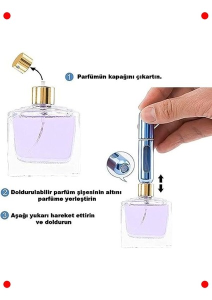 Seyahat Tipi Doldurulabilir Mini Parfüm Şişeleri (3 Adet) modelleri