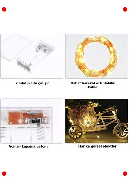 3 Metre Peri LED Işık + 15 Renkli Mandal Seti fırsatları