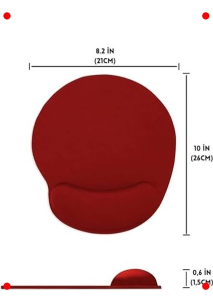 Ergonomik Jel Bilek Destekli Mouse Pad Kırmızı modelleri