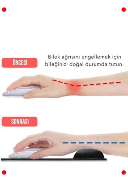 Ergonomik Jel Bilek Destekli Mouse Pad Kırmızı fırsatları