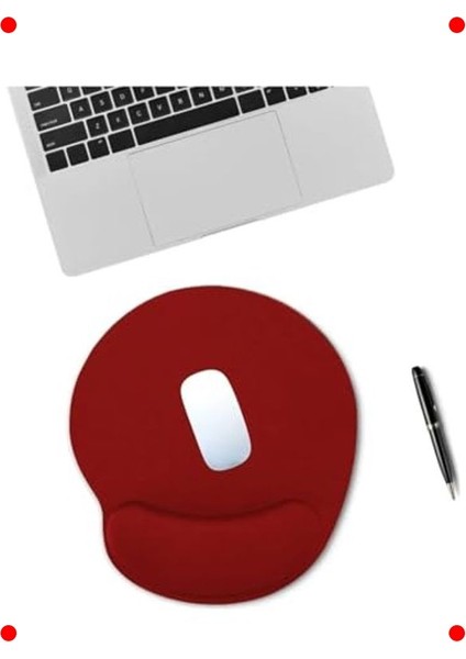 Ergonomik Jel Bilek Destekli Mouse Pad Kırmızı indirimleri