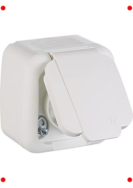 Nemliyer Uyumlu Topraklı Kapaklı Priz - Beyaz modelleri