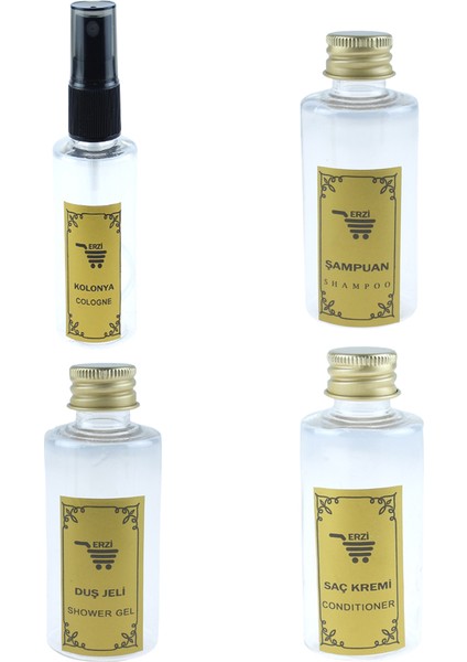 Seyahat Seti 4lü 0.50ML Kolonya Duş Jeli Saç Kremi Şampuan Şişesi fiyatları