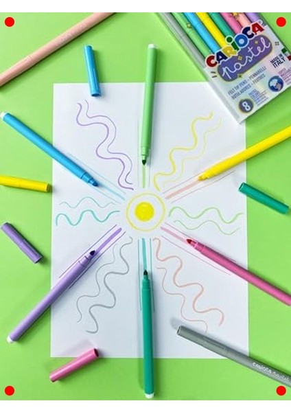 Pastel Süper Yıkanabilir Keçeli Kalem 8'li Set fırsatları