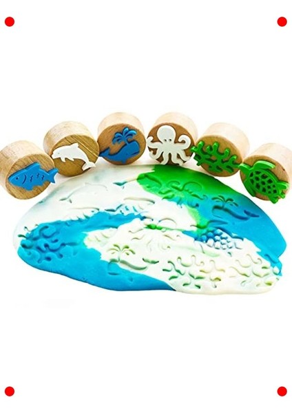 Deniz Canlıları Ahşap Damga Seti - 6 Adet Eğlenceli fiyatları