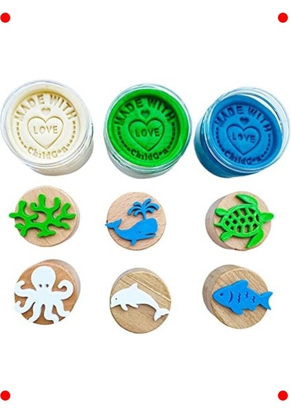 Deniz Canlıları Ahşap Damga Seti - 6 Adet Eğlenceli fırsatları