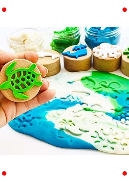 Deniz Canlıları Ahşap Damga Seti - 6 Adet Eğlenceli indirimleri