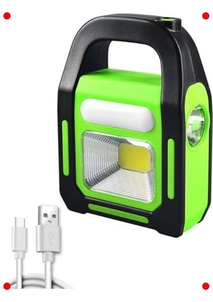 Solar LED Kamp Feneri ve Işıldak: USB Şarjlı