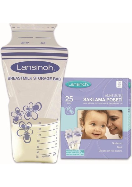 Anne Sütü Saklama Poşeti 25 Adet