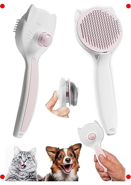 Otomatik Temizlenen Evcil Hayvan Tüy Fırçası - Basmalı