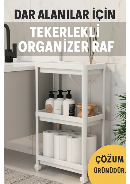 Buğz Çok Amaçlı Tekerlekli Raf Arabası – Dar Alanlar Için Pratik Depolama Çözümü