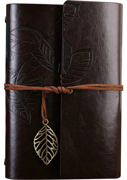 Büyük Yaprak Desenli Deri Defter