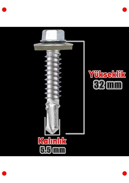 Trapez Çatı Vidası 5.5X32 mm - 100 Adet fiyatları
