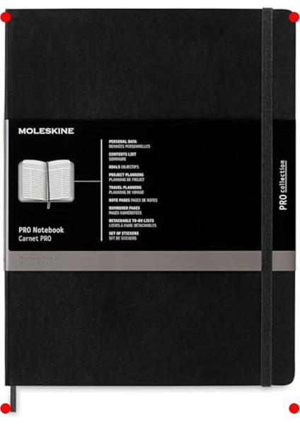 Xl Boy Siyah Yumuşak Kapaklı Profesyonel Defter