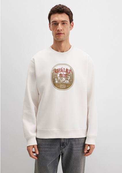 Chalet Nakışlı Ekru Sweatshirt 0S10484-70057