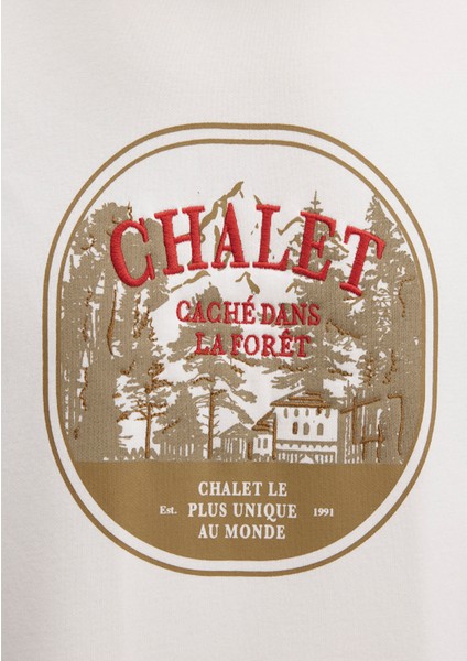 Chalet Nakışlı Ekru Sweatshirt 0S10484-70057