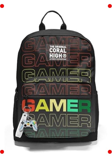 4 Bölmeli Gamer Ortaokul Çantası Siyah-Gri fiyatları