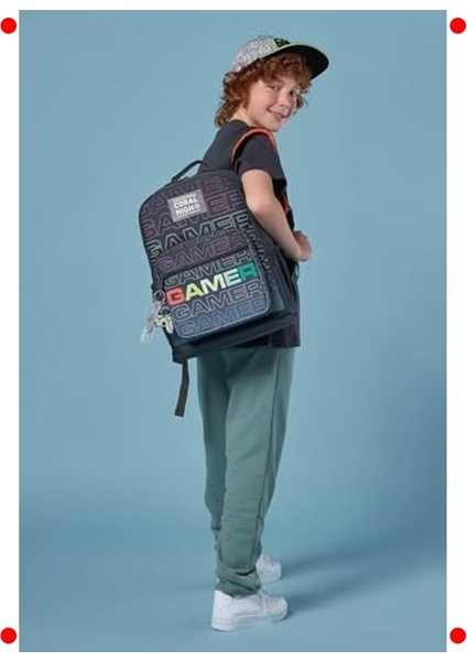 4 Bölmeli Gamer Ortaokul Çantası Siyah-Gri fırsatları